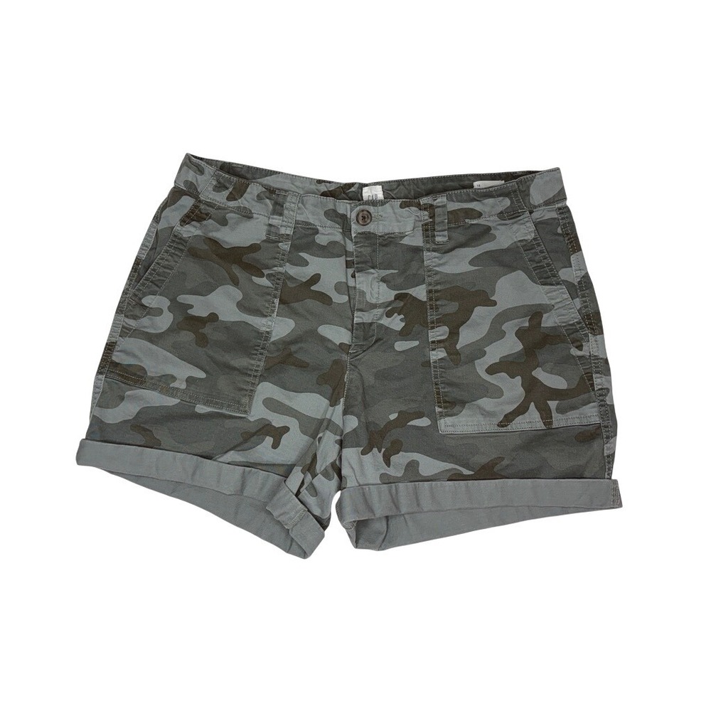 GAP Chino Utility Green Camouflage Shorts 14 Masc Casual Army
